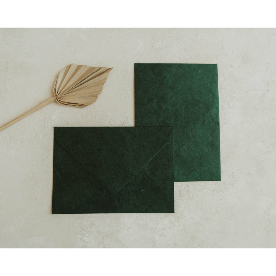 Lokta Handmade Paper Envelopes Green