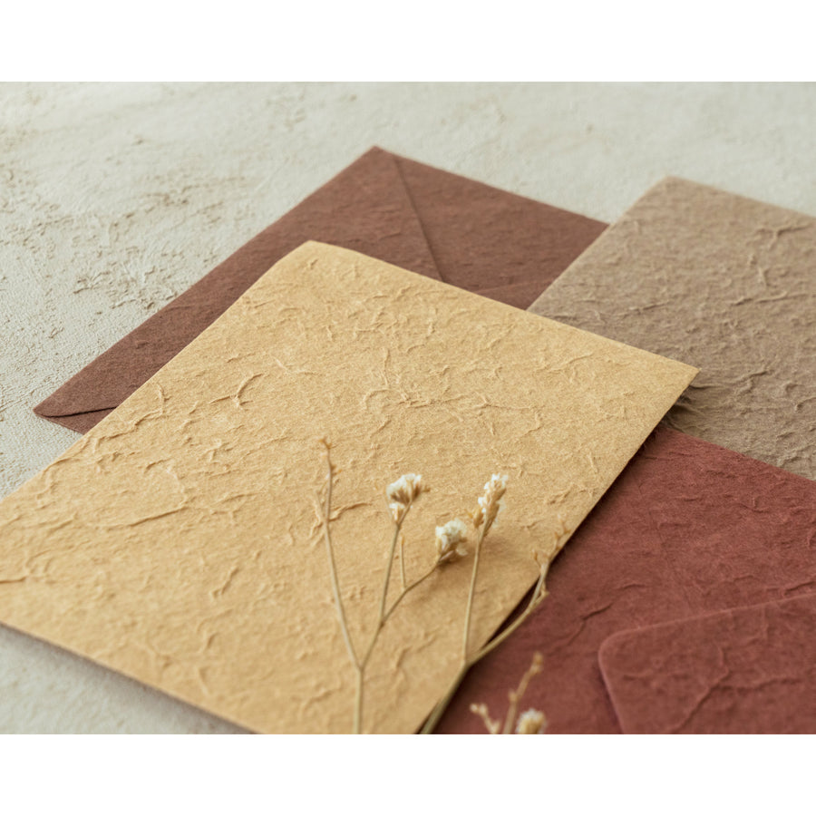 Warm Mulberry Handmade Paper Envelopes